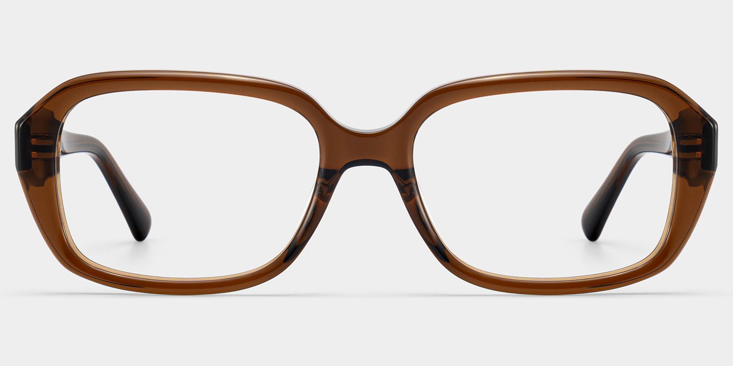 Rowan Orange Brown Rectangle Glasses for Women | ZEELOOL1