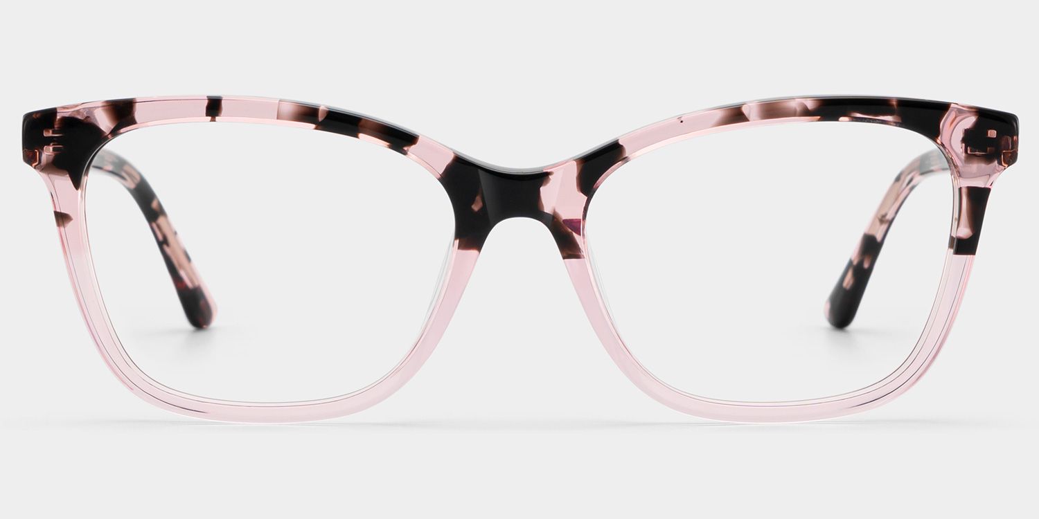 Bella Pink Petal Tortoise Rectangle Frame Glasses | ZEELOOL1