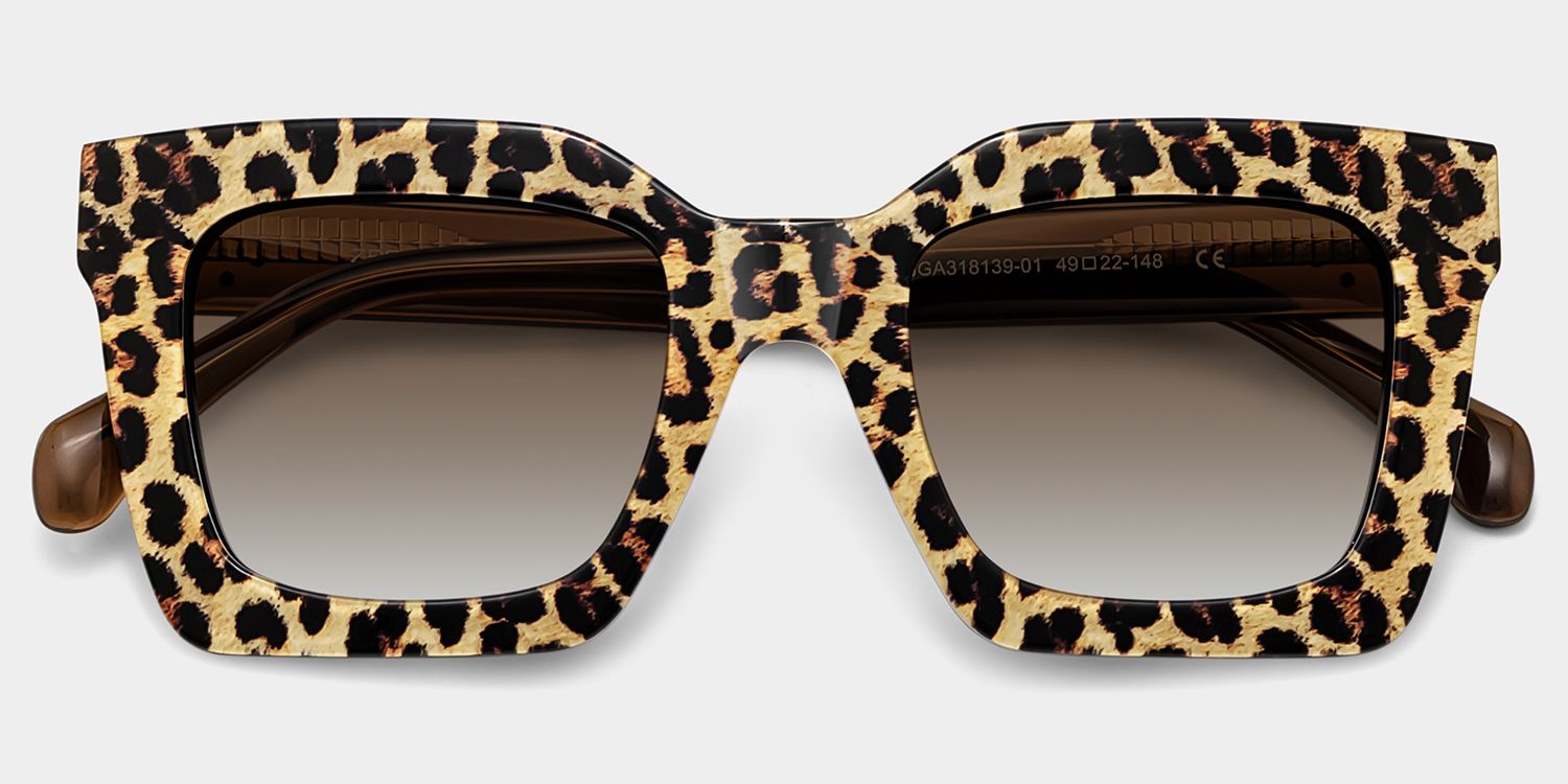Megan Square Leopard Print Sunglasses for Women & Men | ZEELOOL1