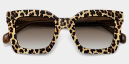 Megan Leopard print Square Sunglasses1