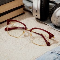 Nathan Red Browline Glasses0