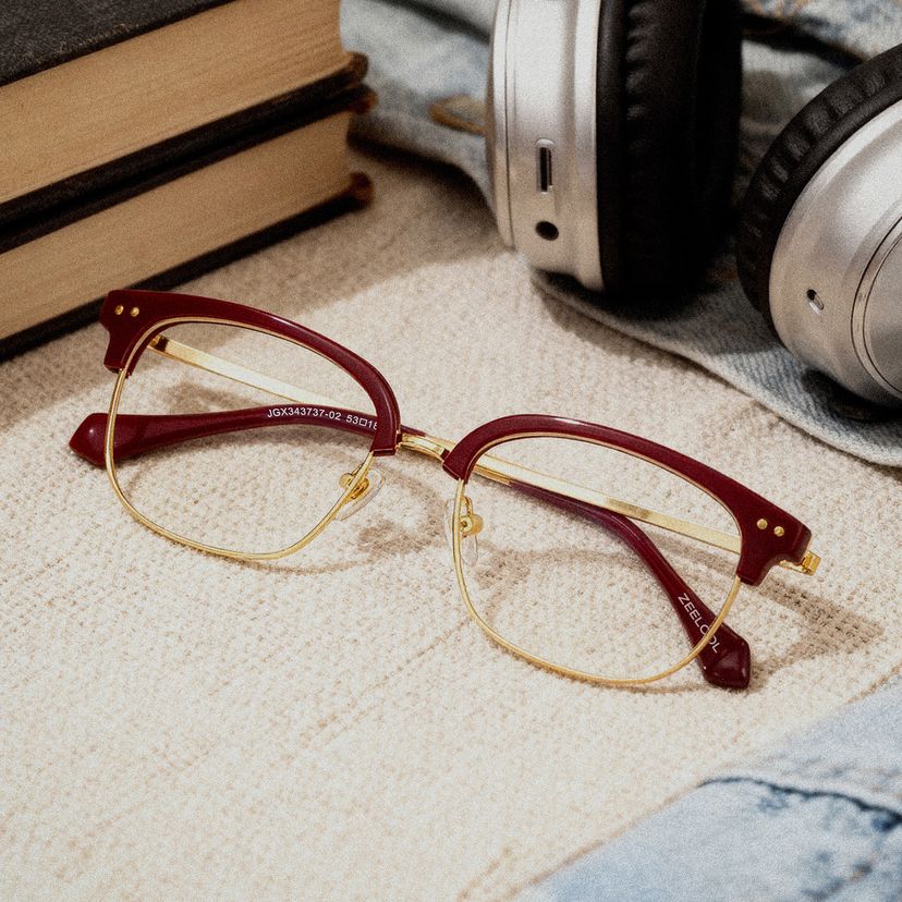 Nathan Red Browline Glasses