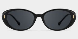 Blaire Black Oval Sunglasses0