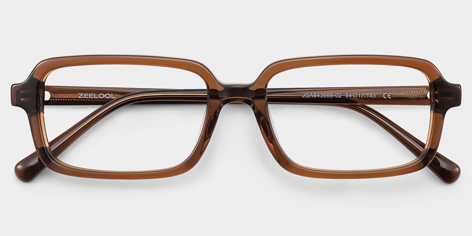 Danielle Walnut glasses - Brown Rectangle Frames | ZEELOOL2