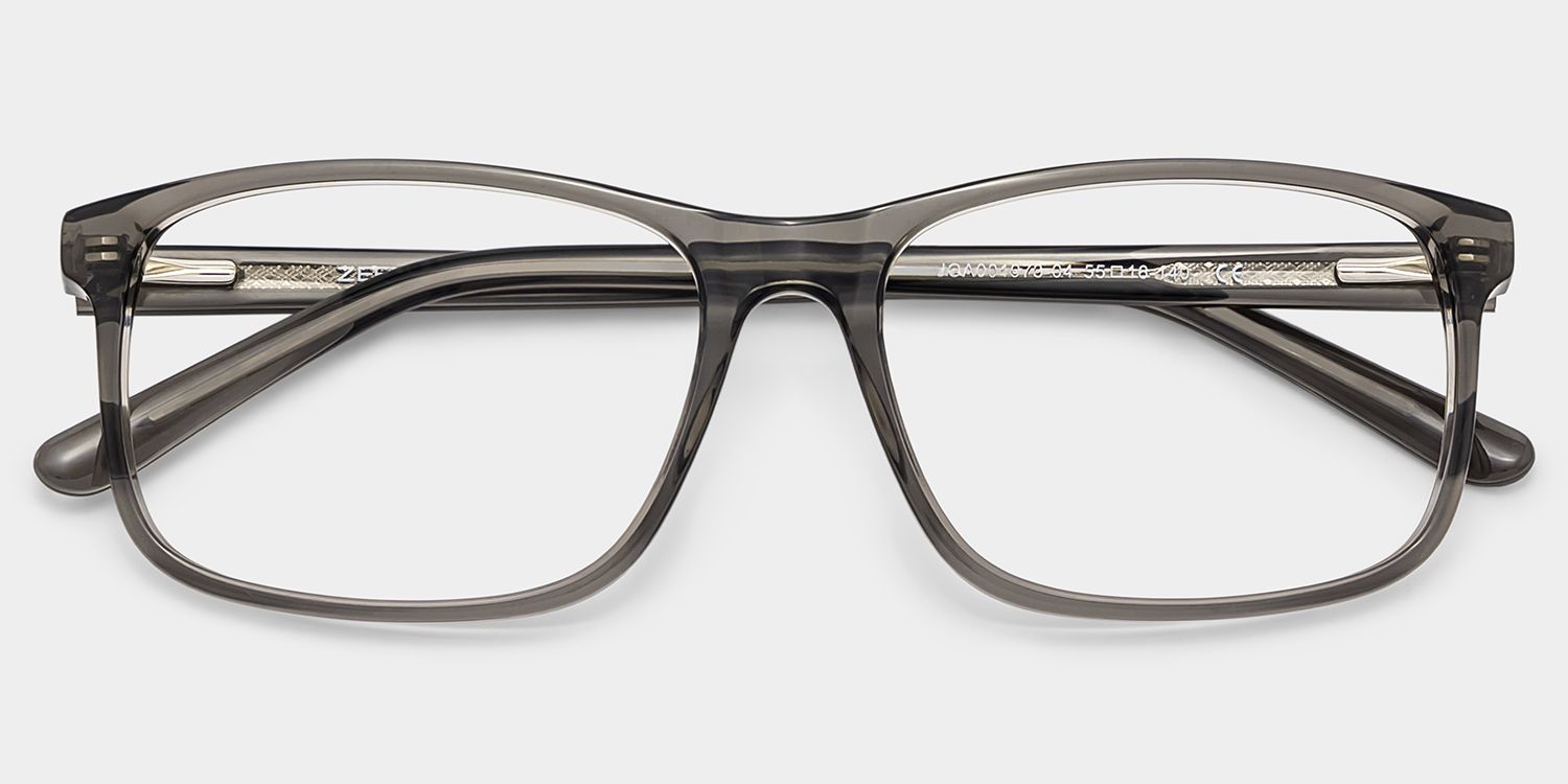 Connie Gray Rectangle Acetate Frame Glasses for Men | ZEELOOL2
