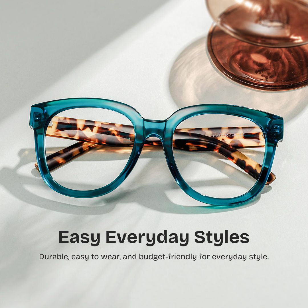 Harrell Square Dark-Green Eyeglass Frames | ZEELOOL0