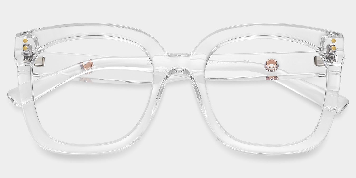 Ebony Square Clear Frame Glasses for Women | ZEELOOL3