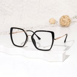 Keller Black Geometric Glasses0