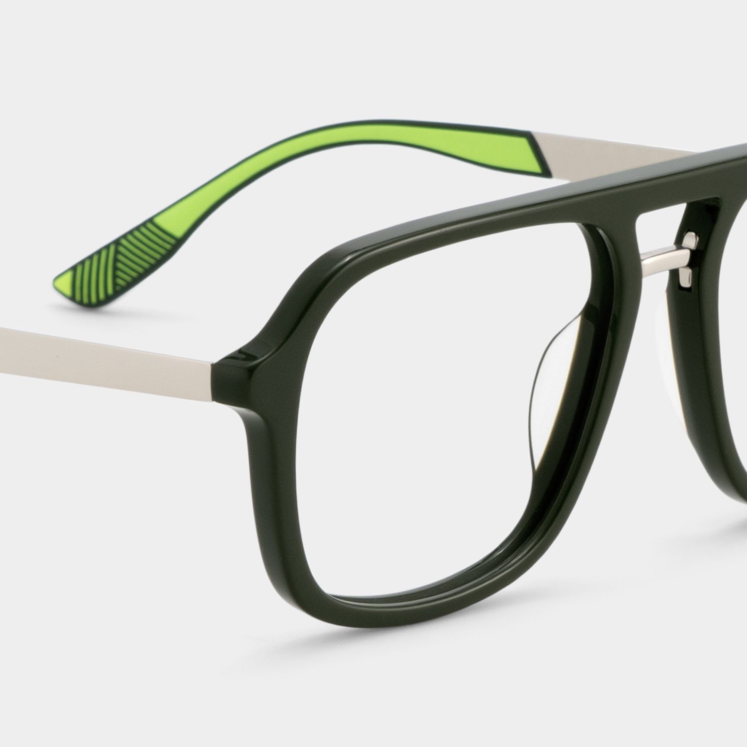 Ryder Green Aviator Mixed Frame Glasses for unisex | ZEELOOL5