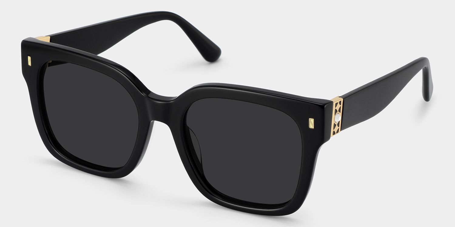 Scicluna Black Square Polarized Sunglasses for Driving | ZEELOOL2