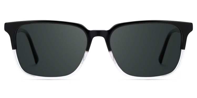 Barnhill Black-Clear Square Sunglasses