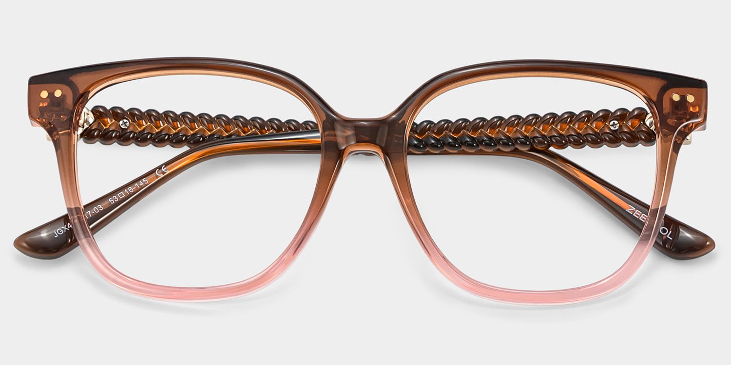Clara Amber Cat Eye Two-tone Frame Glasses for Women | ZEELOOL2