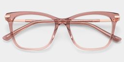Eliot Clear Pink Rectangle Glasses2