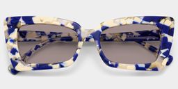 Newell Blue-Floral Rectangle Sunglasses1