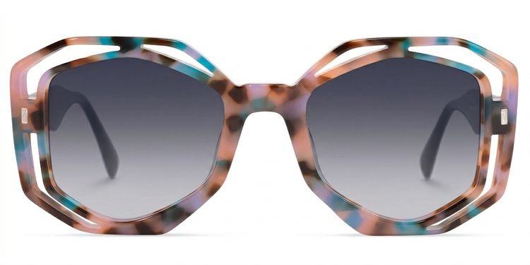 Bobbie Pink-Tortoise Oval Sunglasses