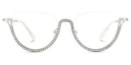 Sparkle Silver Cat eye Glasses2