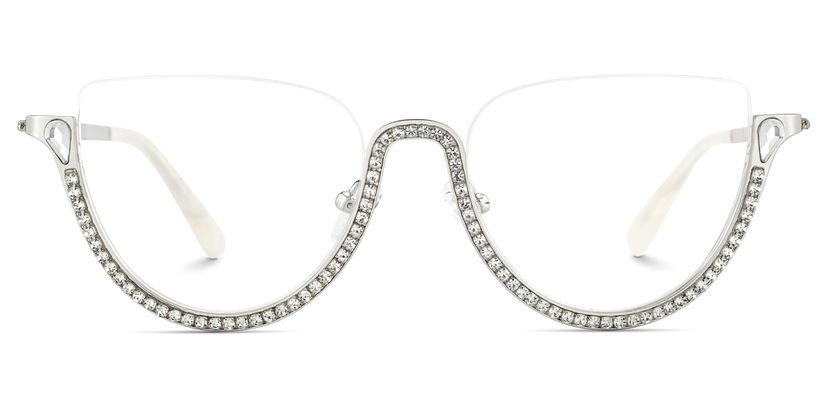 Sparkle Silver Cat eye Glasses