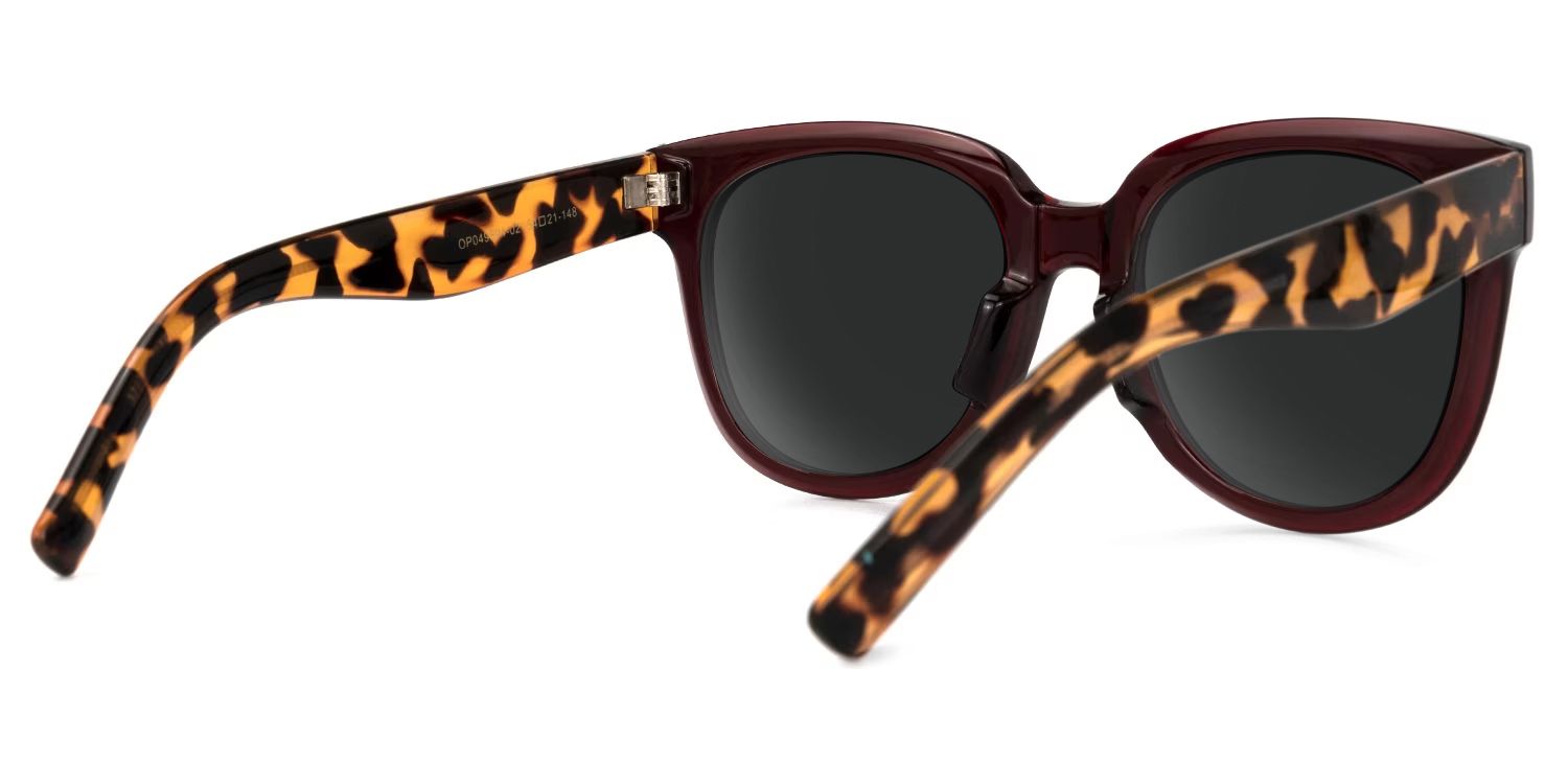 Harrell Square Dark-Red Sunglasses for Women & Men | ZEELOOL3