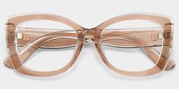 Rosie Clear Brown Butterfly Glasses2