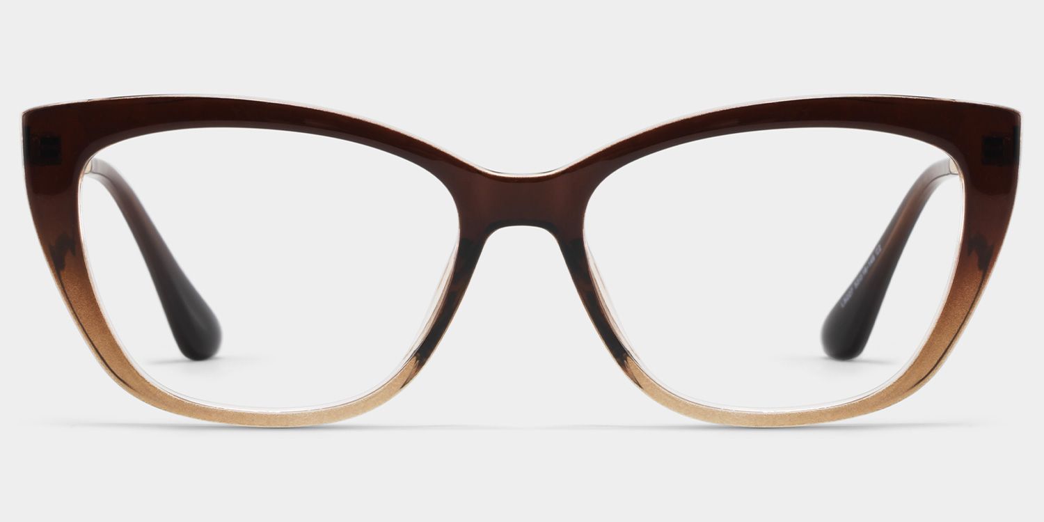Harlow Brown Frame Glasses with Rectangle Frame Online | ZEELOOL0