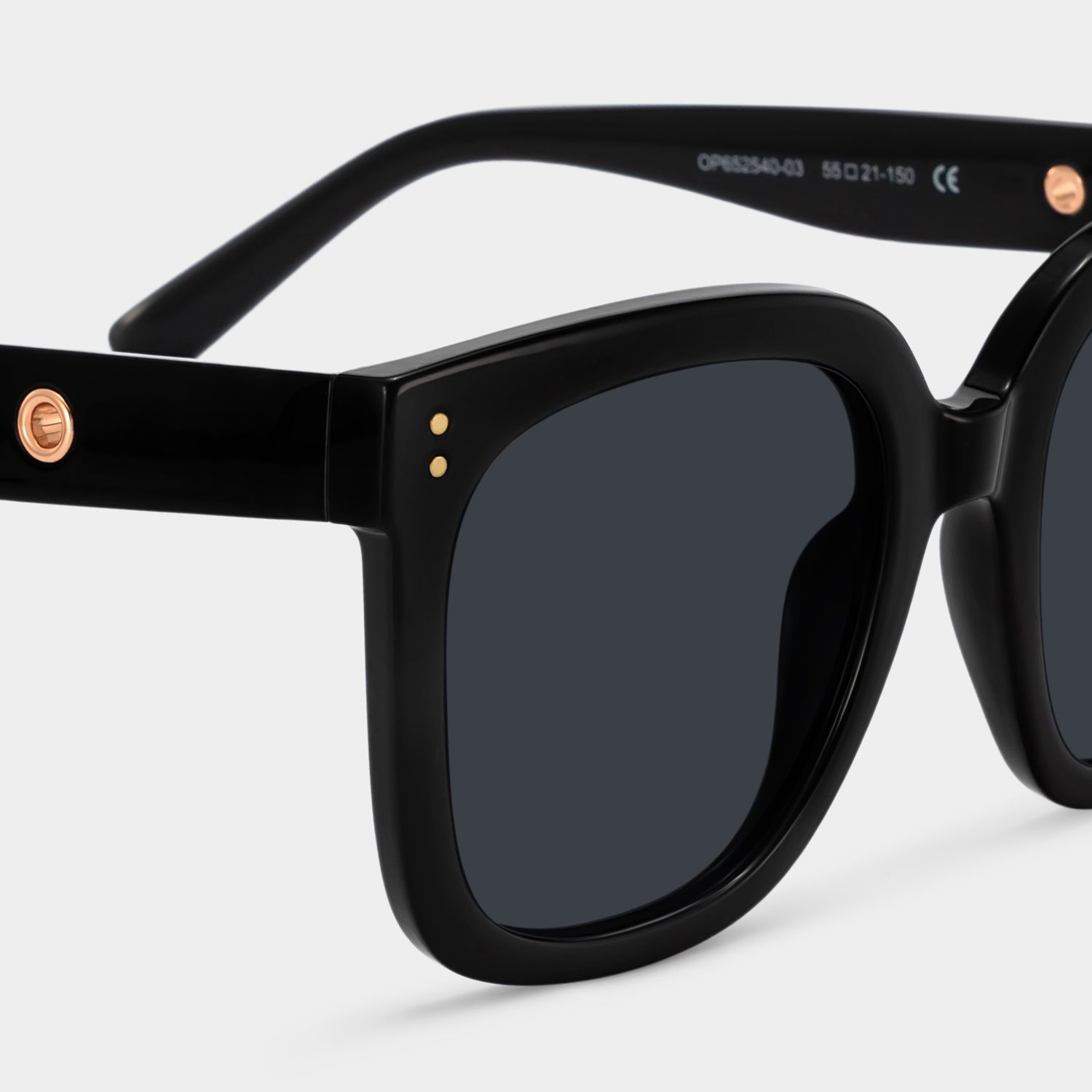 Ebony Plastic Black Square Frame Sunglasses | ZEELOOL4