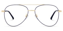 Paige Blue-Gold Aviator Glasses2