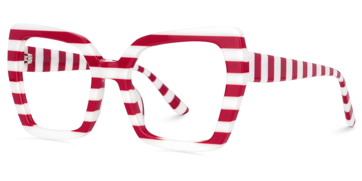 Pavia Butterfly Red Striped Frame Glasses for Women1