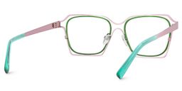 Foday Pink Green Geometric Glasses4