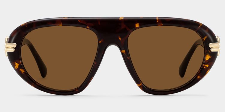 Aveline Glass Tortoise Aviator Sunglasses