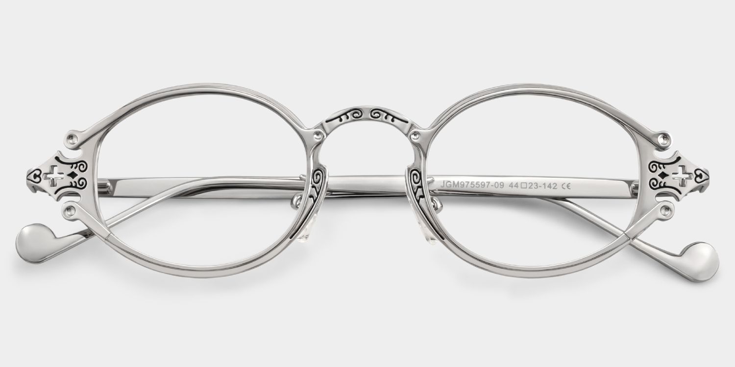 Oval Serena Silver Eyeglasses and Glasses Frames Deals1
