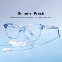 Charlotte Blue Cat eye Glasses0