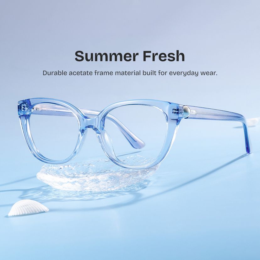 Charlotte Blue Cat eye Glasses