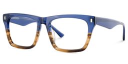 Brookins Blue Brown Rectangle Glasses3