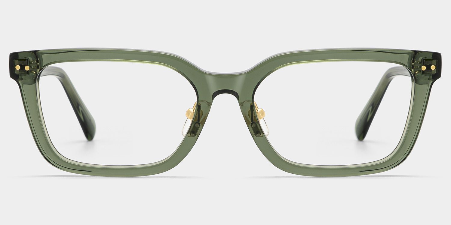 Remy Green Rectangle Glasses | Nostalgic Varsity Athleisure1