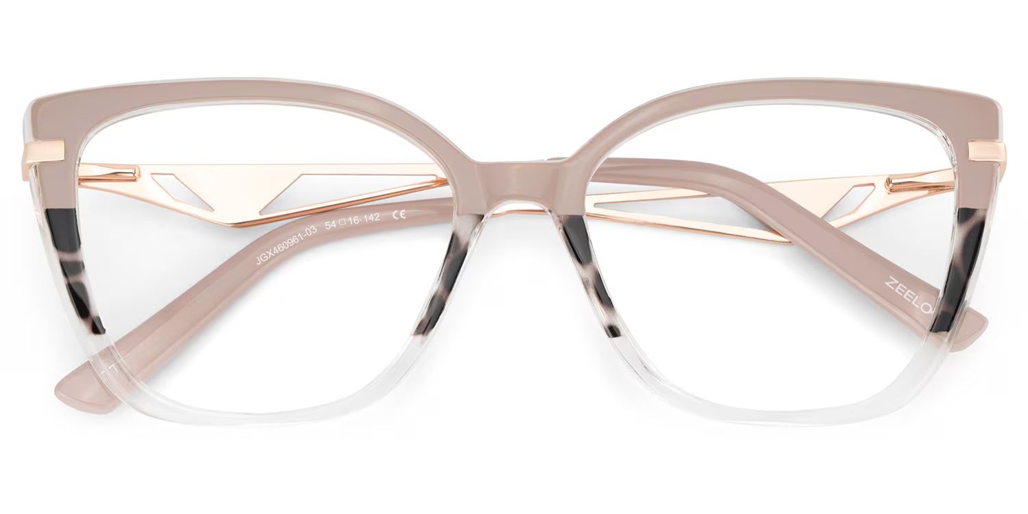 Margret Cateye Tortoise Khaki Glasses | Chic Mixed Frames | ZEELOOL1