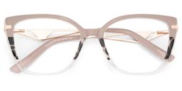 Margret Tortoise Khaki Cat eye Glasses1