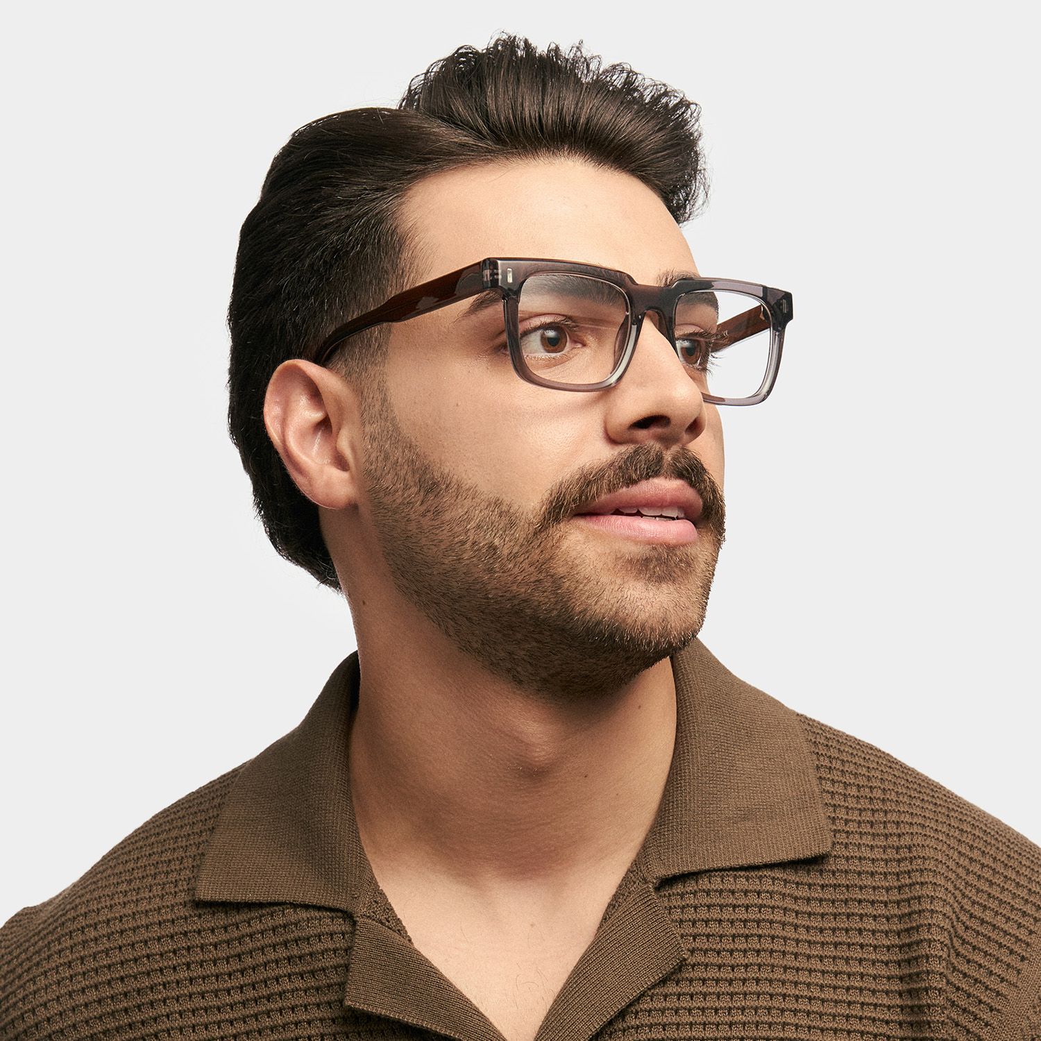 Square Katia Gray Color Frame Glasses for Men | ZEELOOL1