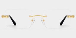 Peavy Gold Rectangle Glasses0
