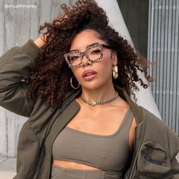 Megan Leopard print Square Glasses6