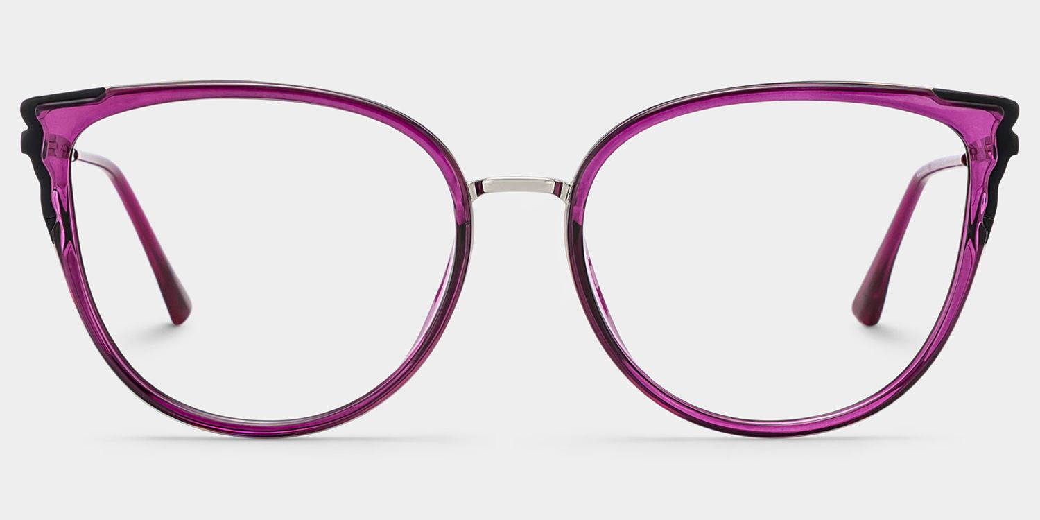 Estrada Cateye Purple Eyeglasses with Mixed Materials -Zeelool0