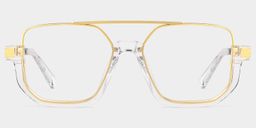 Oromiya Gold Clear Geometric Glasses3
