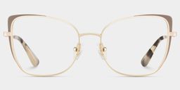Tessa Khaki Gold Cat eye Glasses1