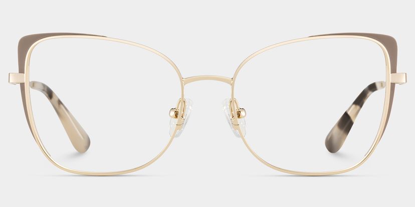 Tessa Khaki Gold Cat eye Glasses