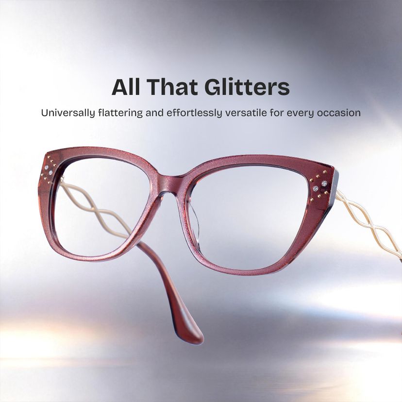 Alma Brown Butterfly Glasses