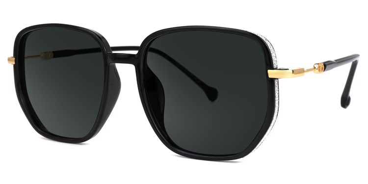 Joana Black Geometric Sunglasses