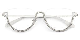 Sparkle Silver Cat eye Glasses3