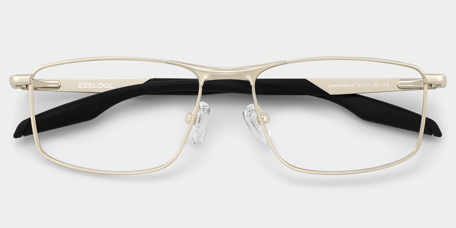 Scout Rectangle Gold Frame Glasses for Men | ZEELOOL3