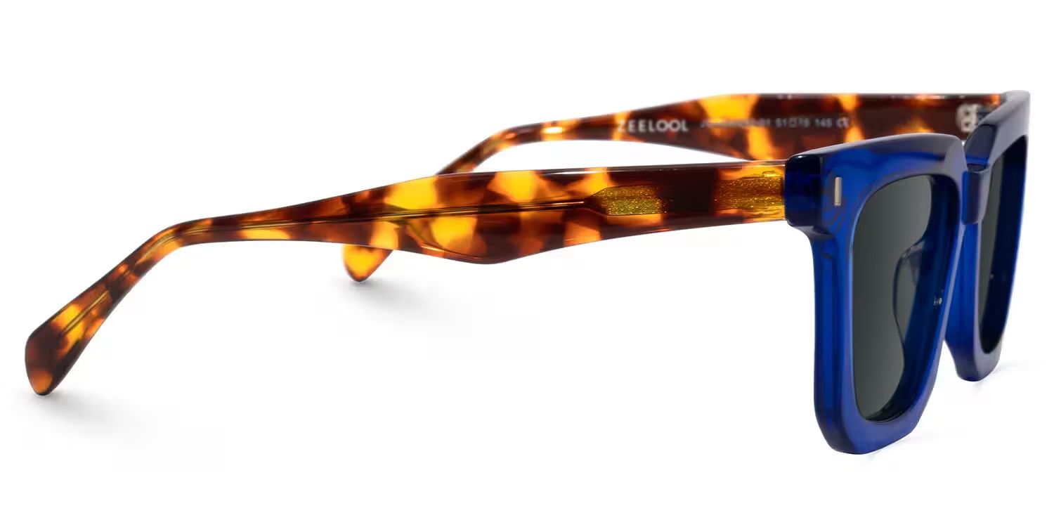 Coville Rectangle Blue Prescription Sunglasses | ZEELOOL2