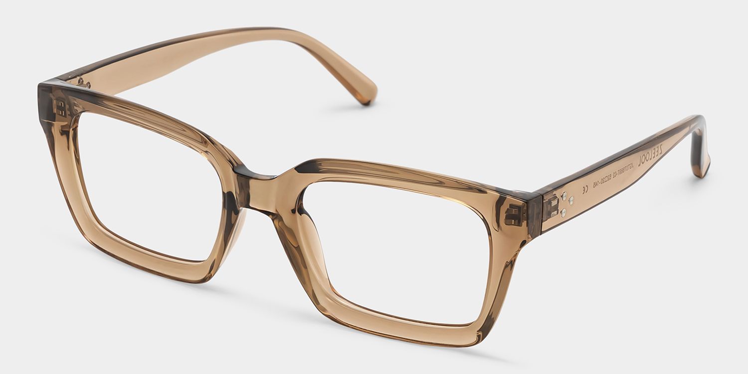 Grover Rectangle Eyeglasses with Beige Frames | ZEELOOL3