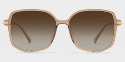 Payton Beige Geometric Sunglasses0